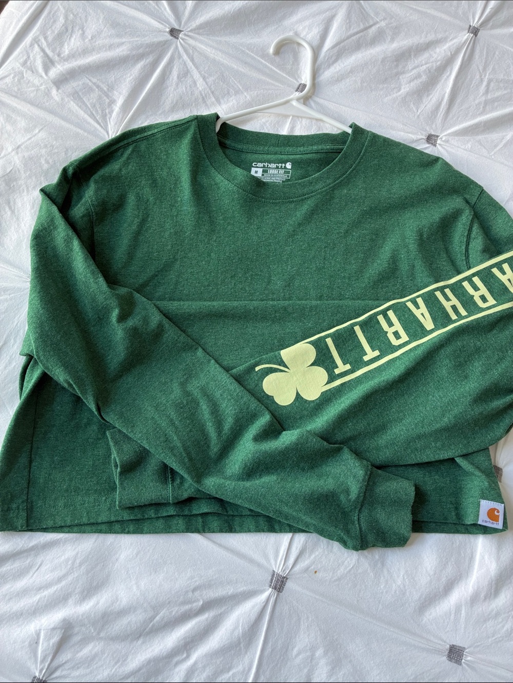 Carhartt Long-Sleeve Crew Tee in Forest Green - Picture 3 of 5